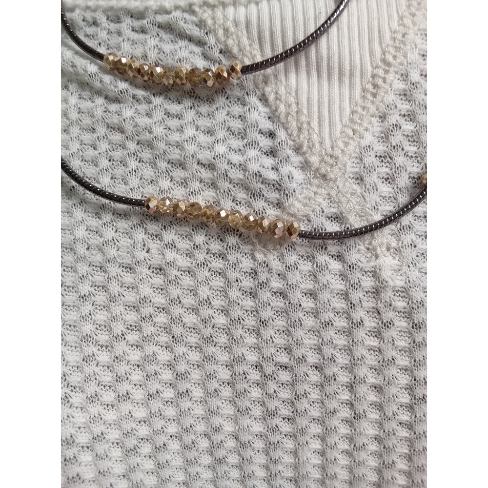 Necklace 20in Gold Beads Silver pieces. - Picture 1 of 4